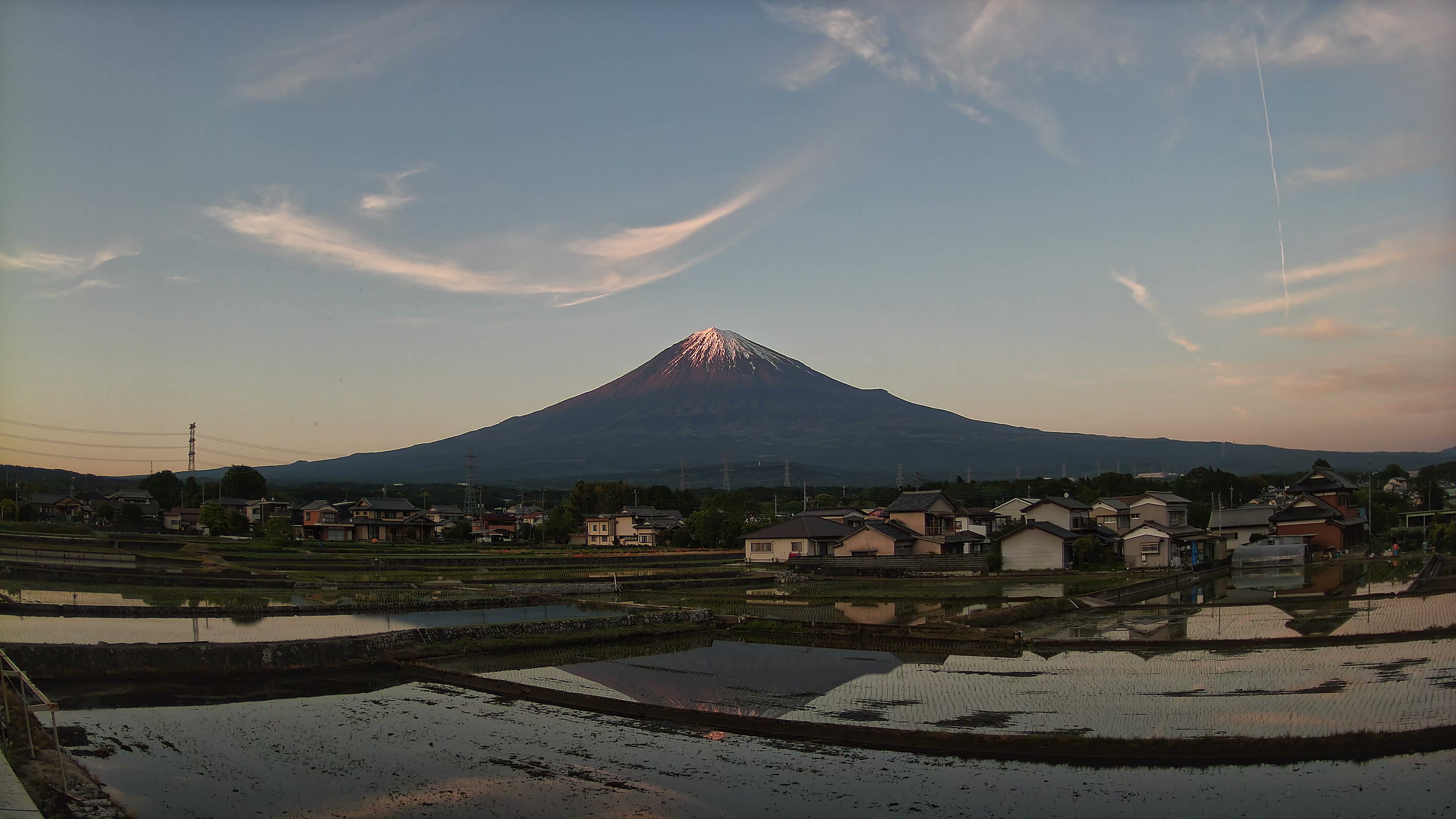 夕暮れの田んぼ